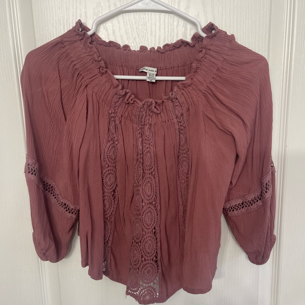 American eagle off the shoulder blouse